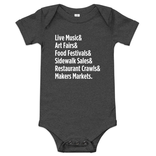 "Only on Main Street" (Events) Baby Short Sleeve Onesie