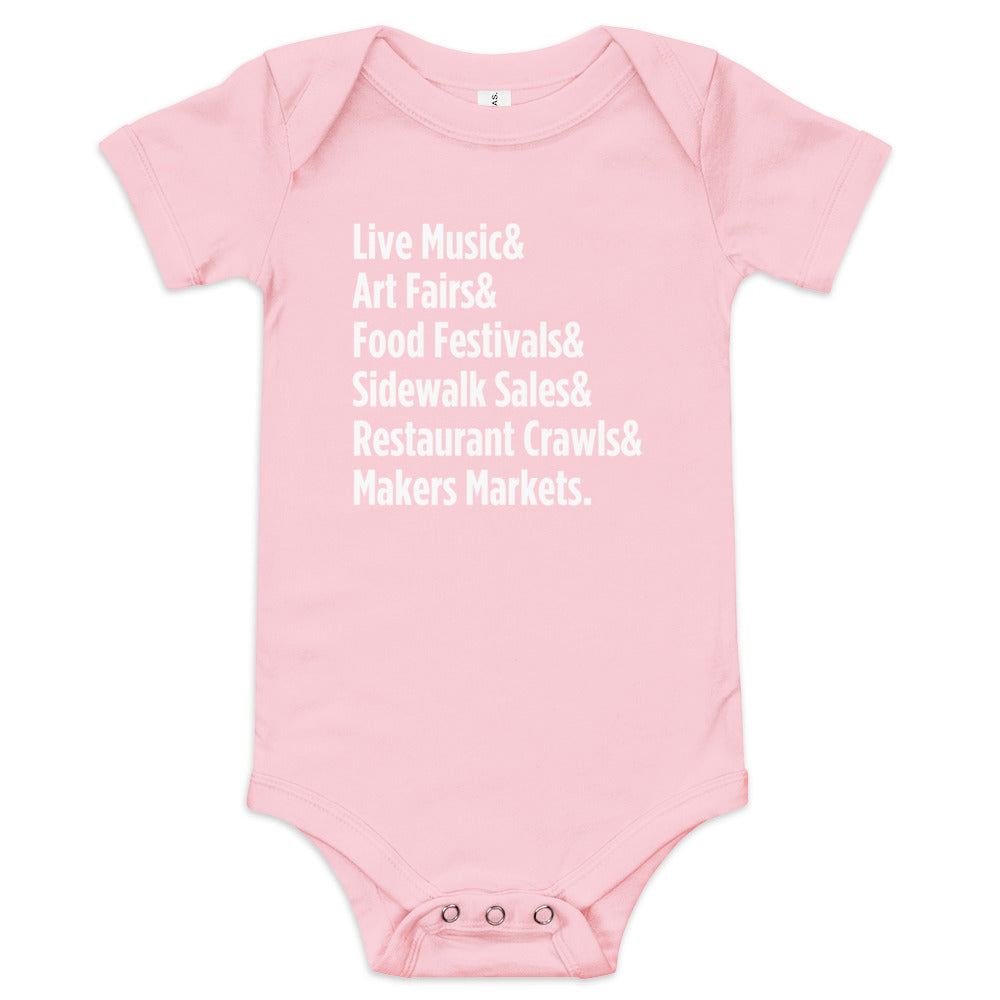 "Only on Main Street" (Events) Baby Short Sleeve Onesie