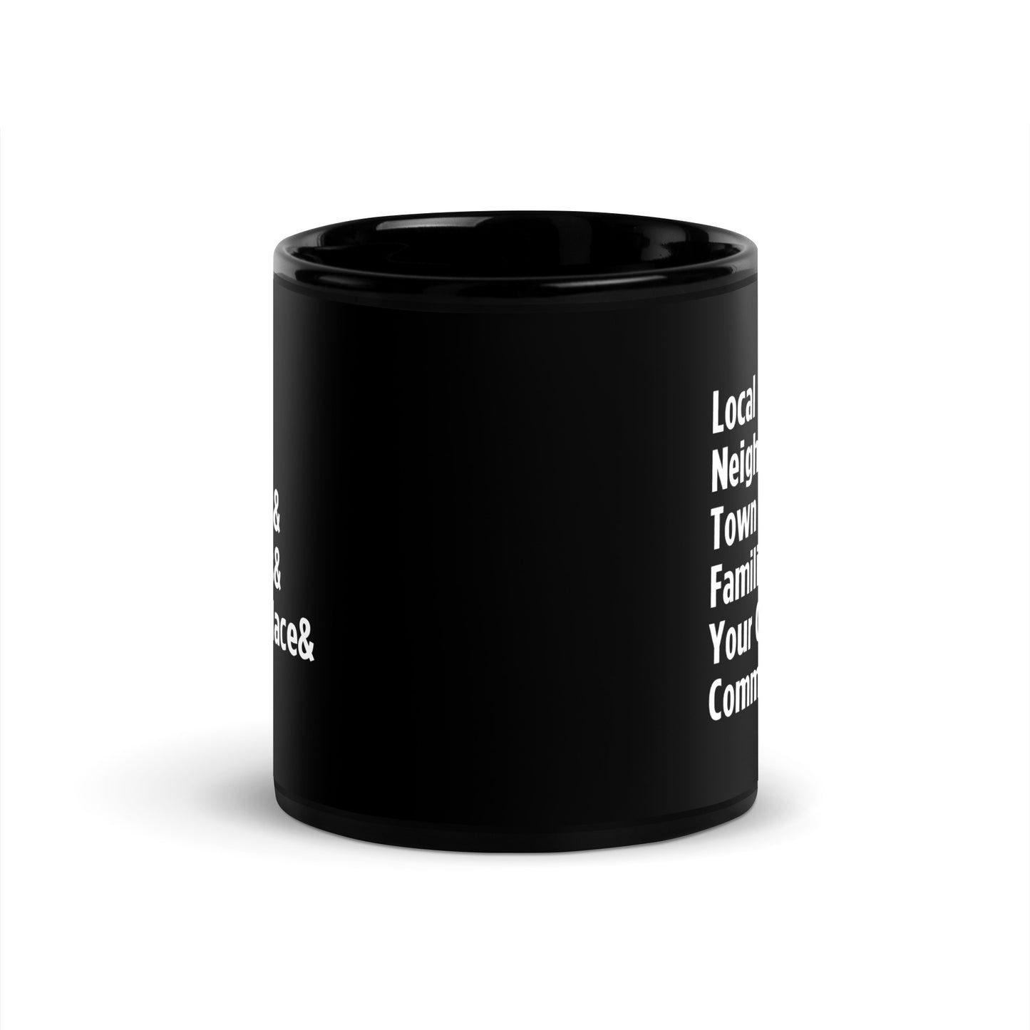 "Only on Main Street" (Community) Black Glossy Mug