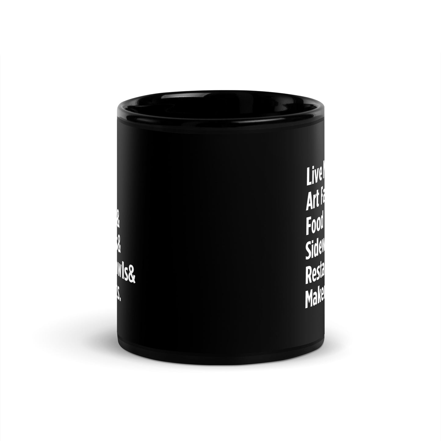 "Only on Main Street" (Events) Black Glossy Mug