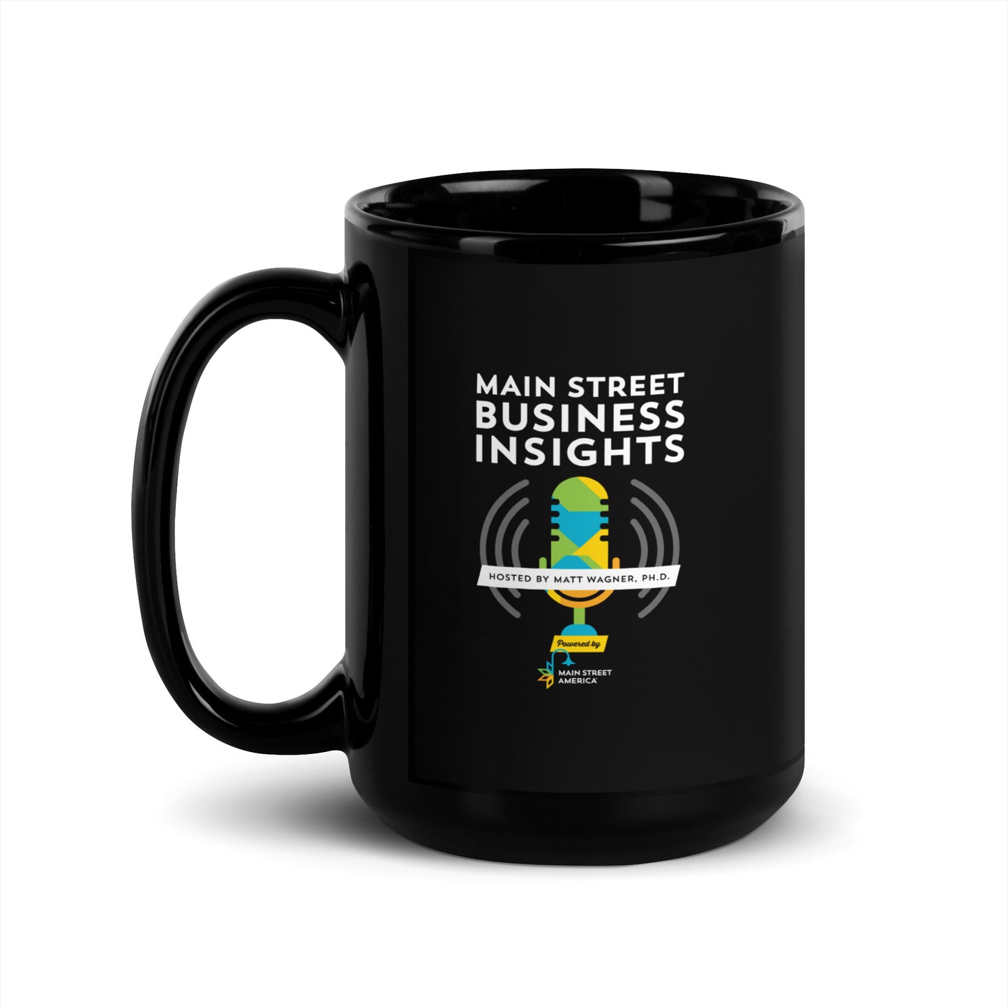 Main Street Business Insights Black Glossy Mug