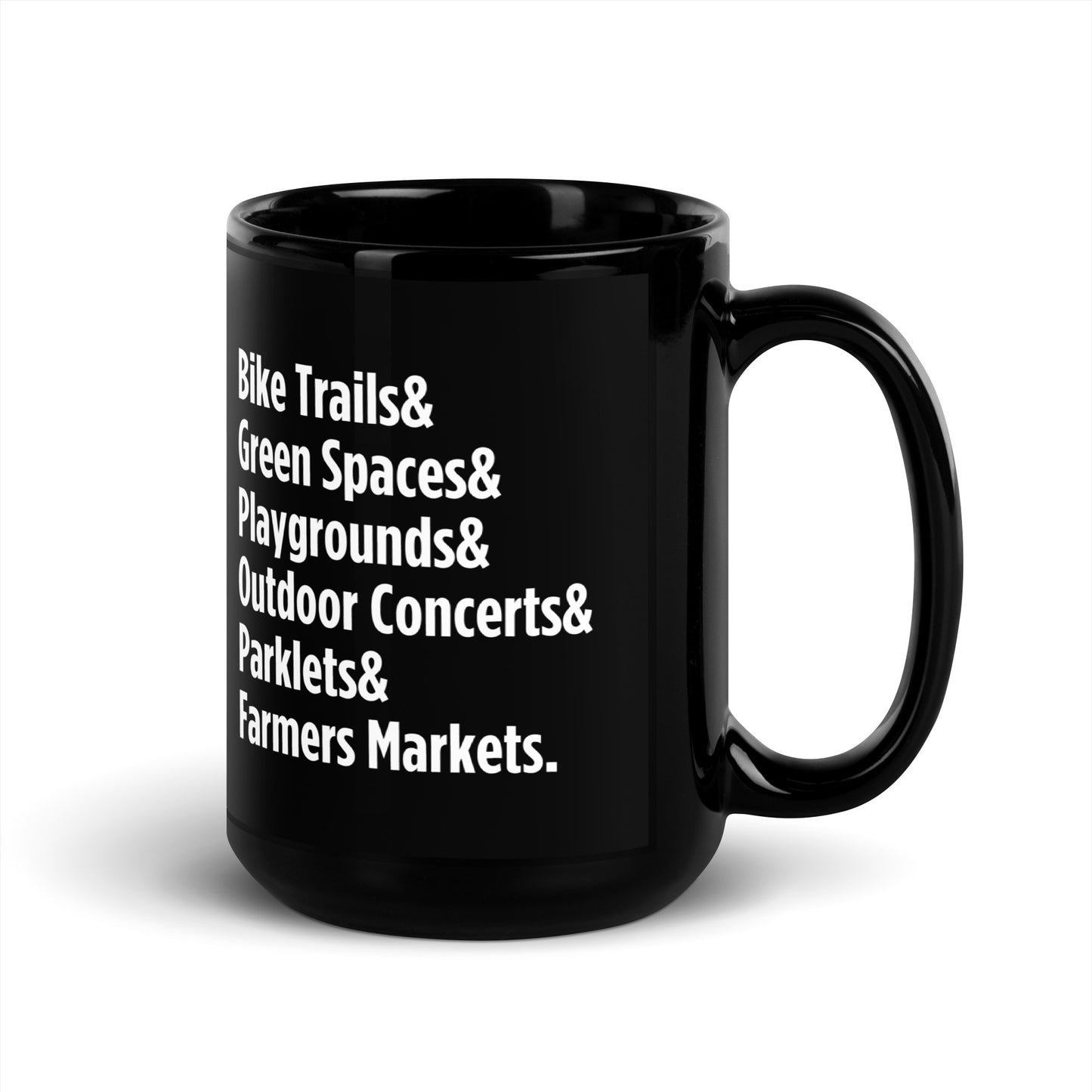 "Only on Main Street" (Greenspaces) Black Glossy Mug