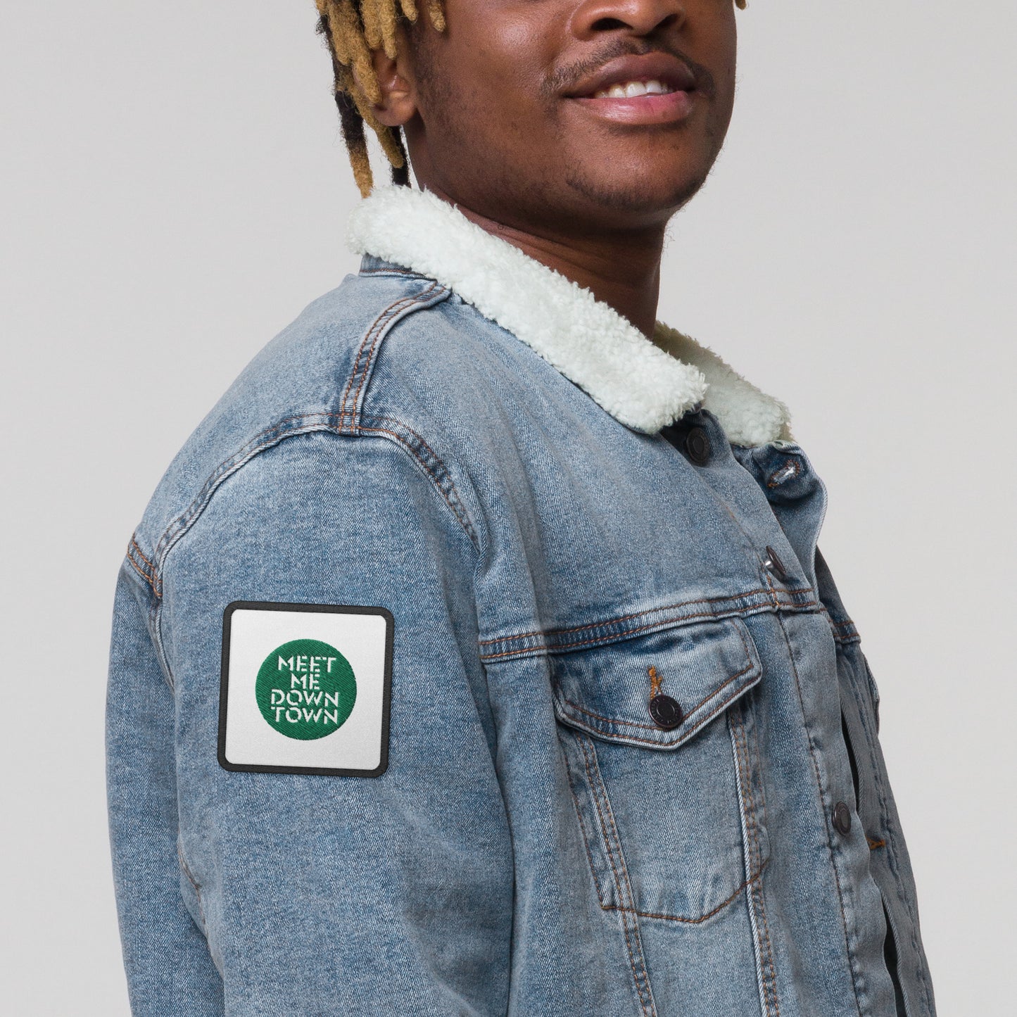 "Meet Me Downtown" (Green) Embroidered Patches