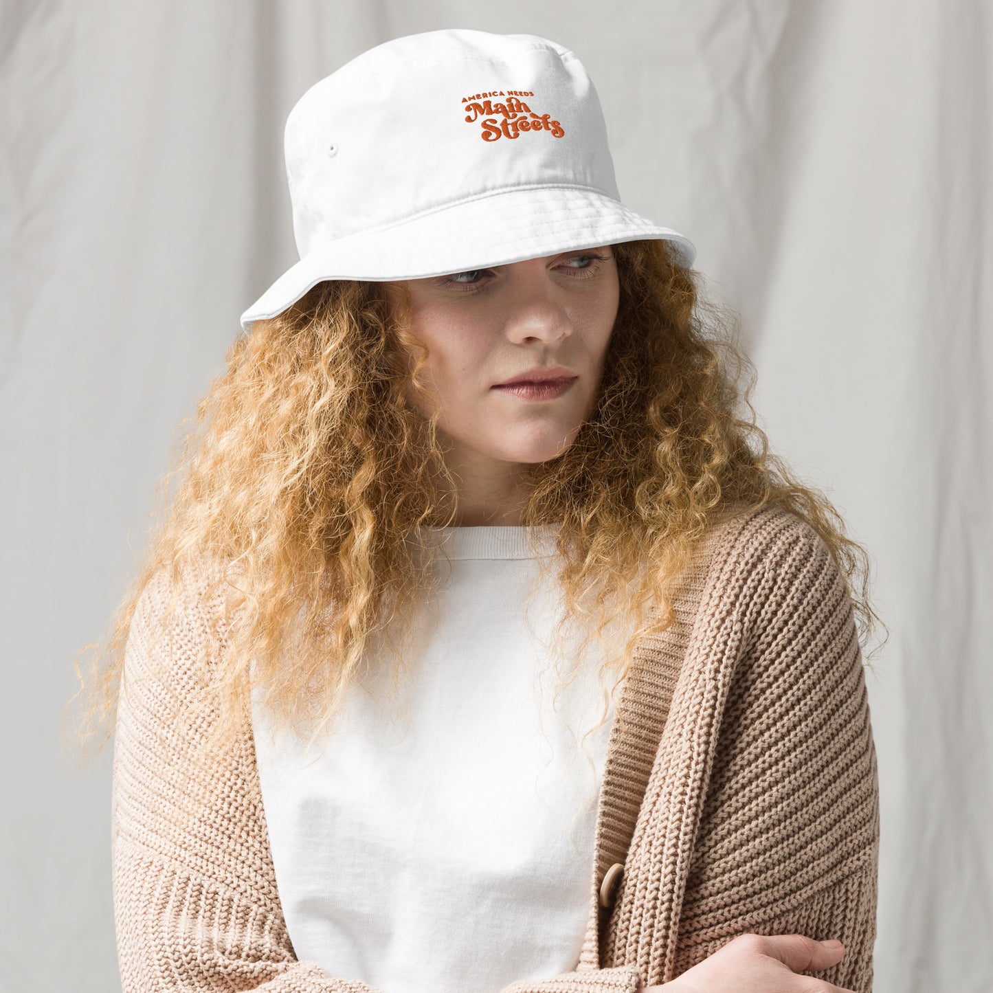 "America Needs Main Streets" (Orange) Organic Bucket Hat