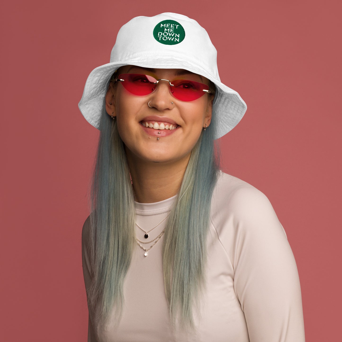 "Meet Me Downtown" (Green) Organic Bucket Hat