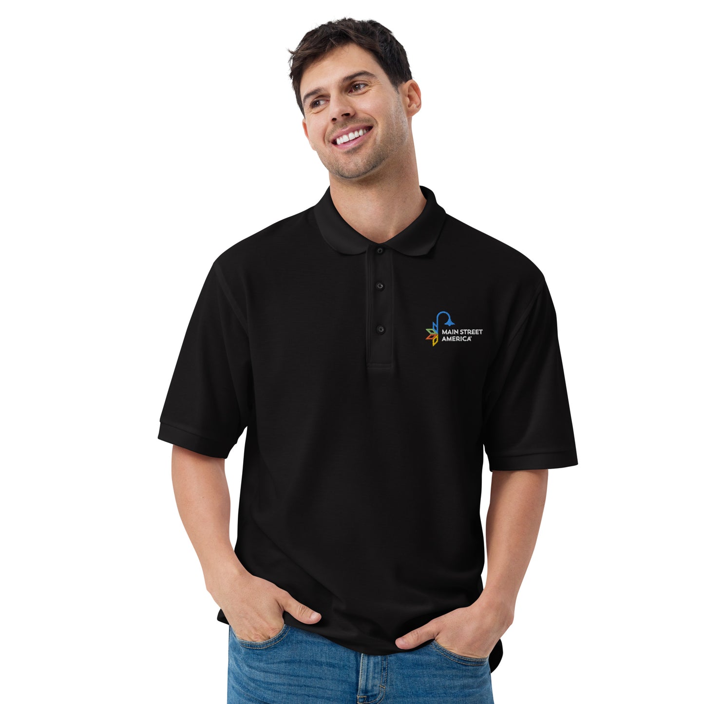 Main Street America Men's Premium Polo