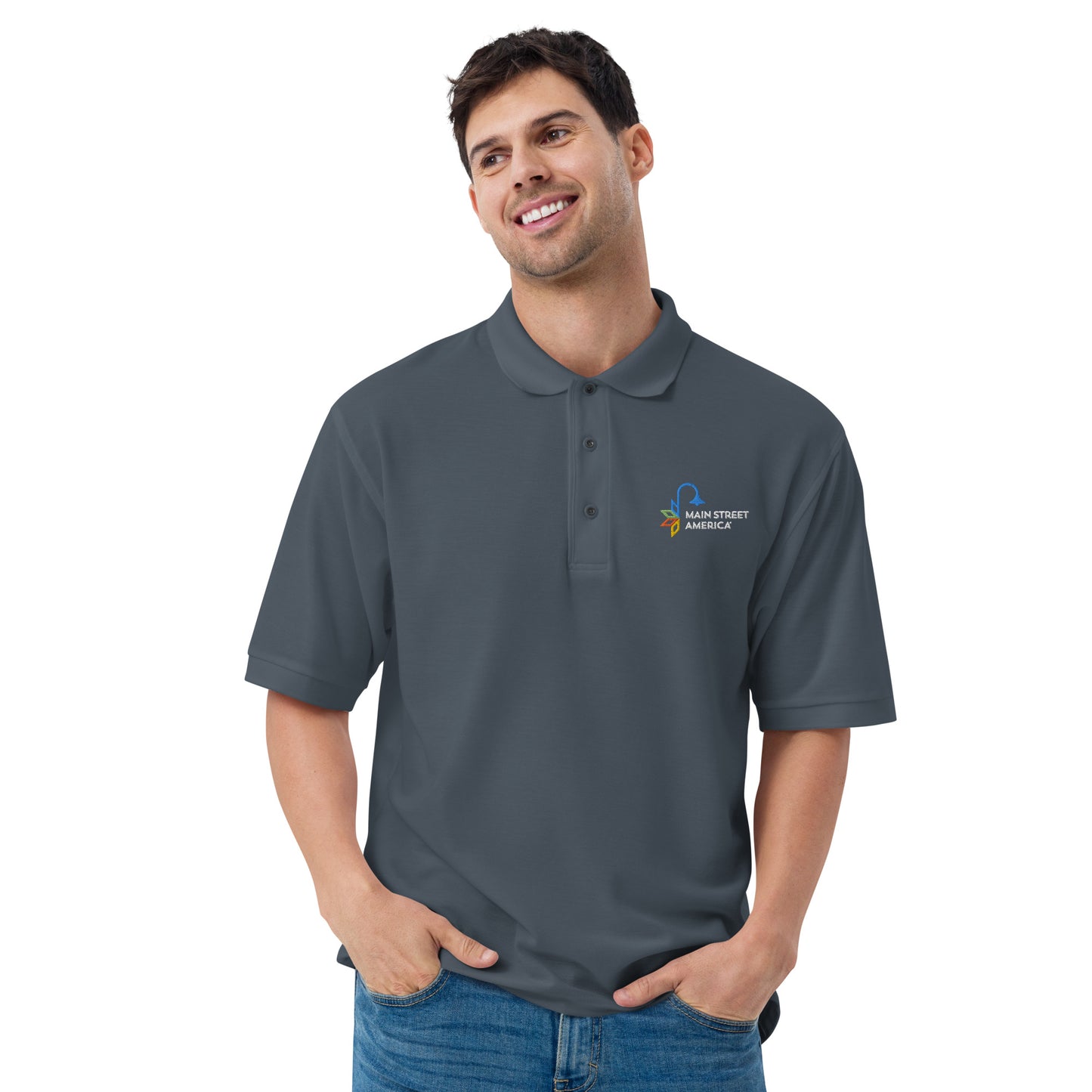 Main Street America Men's Premium Polo