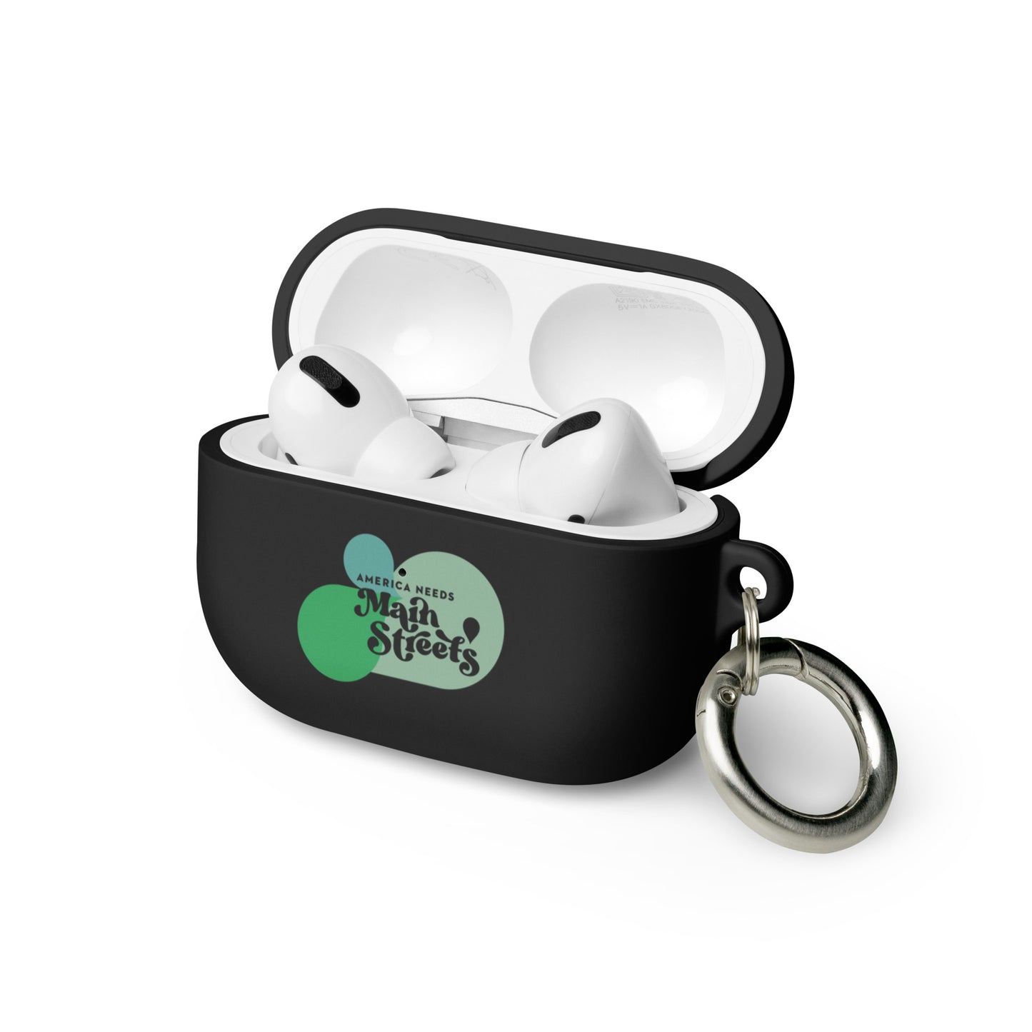 "America Needs Main Streets" (Green) Rubber Case for AirPods®
