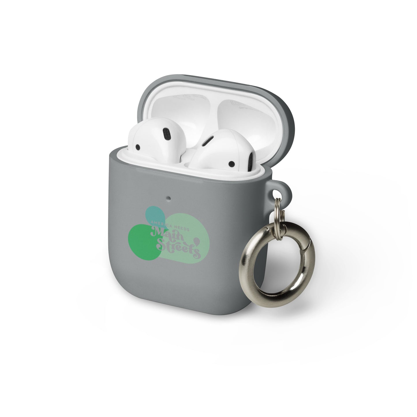 "America Needs Main Streets" (Green) Rubber Case for AirPods®