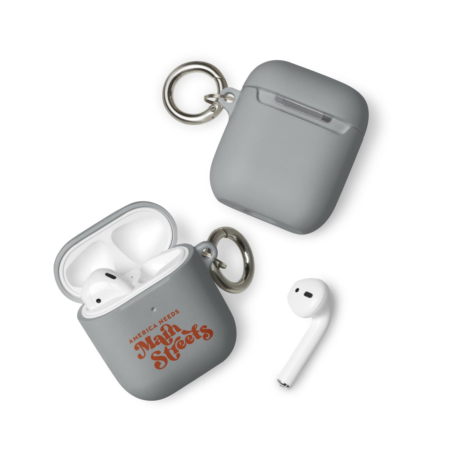 "America Needs Main Streets" (Orange) Rubber Case for AirPods®