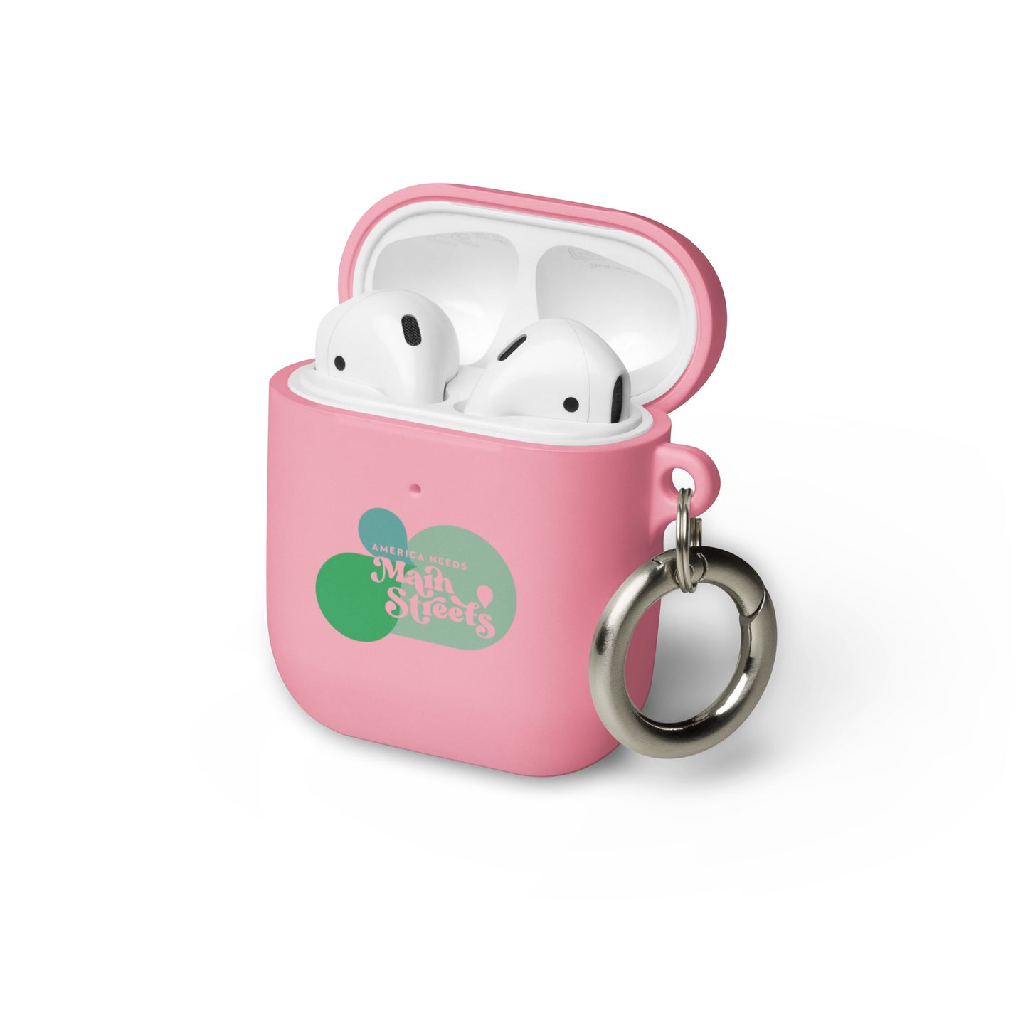 "America Needs Main Streets" (Green) Rubber Case for AirPods®