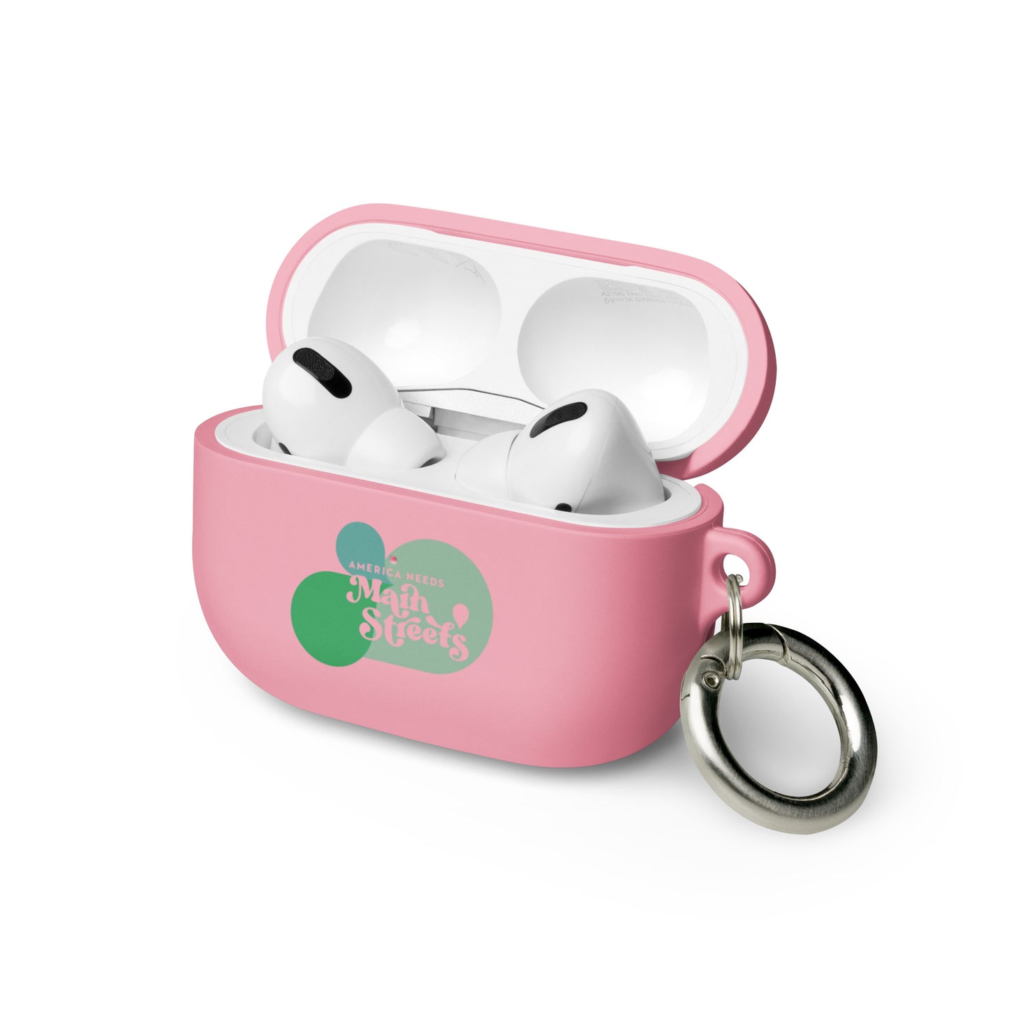"America Needs Main Streets" (Green) Rubber Case for AirPods®