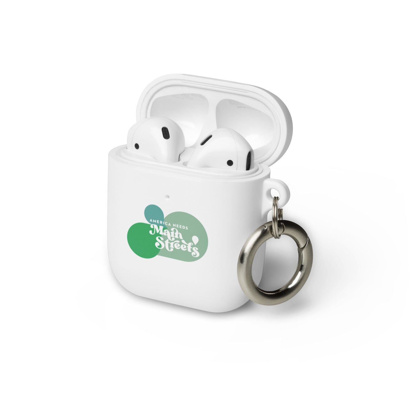 "America Needs Main Streets" (Green) Rubber Case for AirPods®