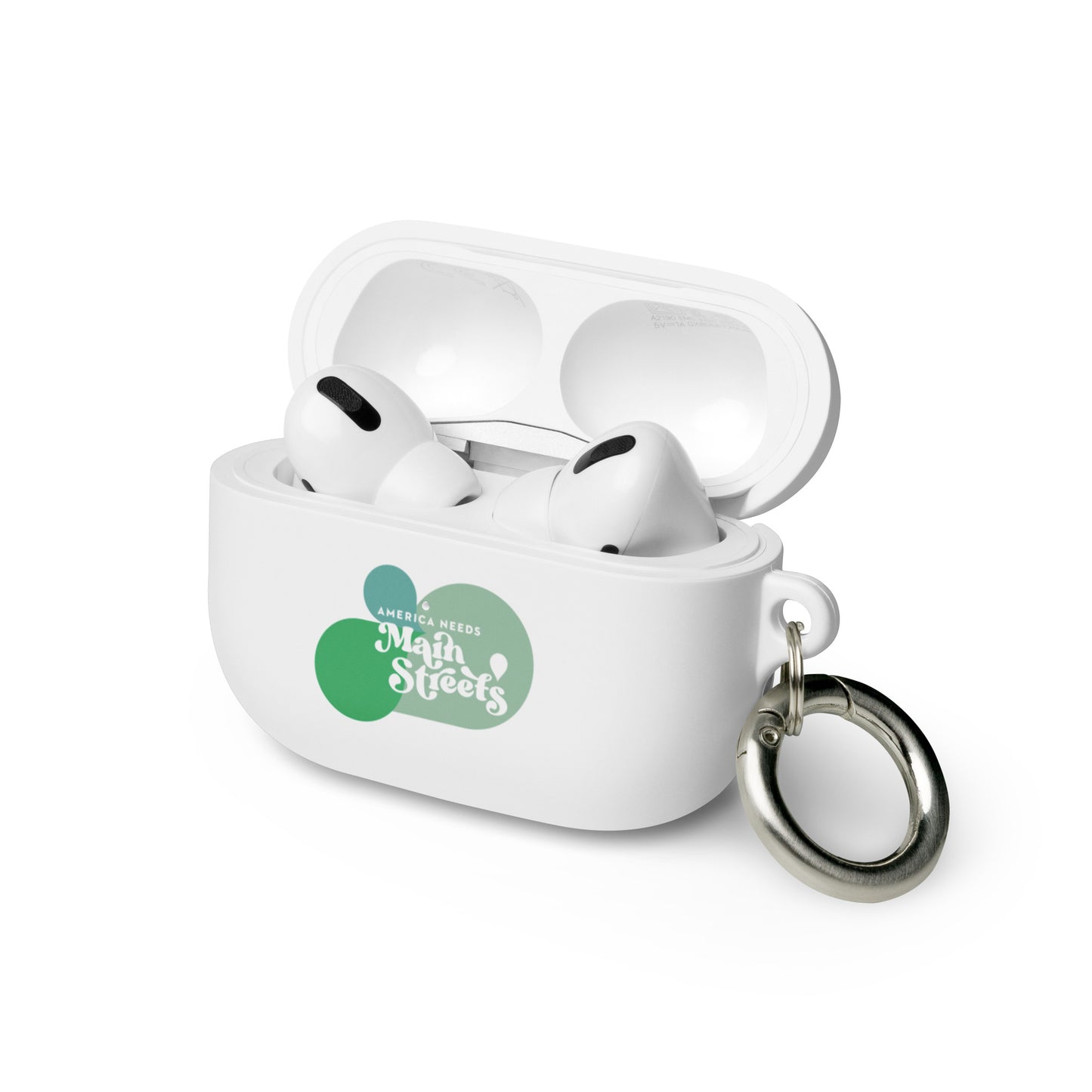 "America Needs Main Streets" (Green) Rubber Case for AirPods®