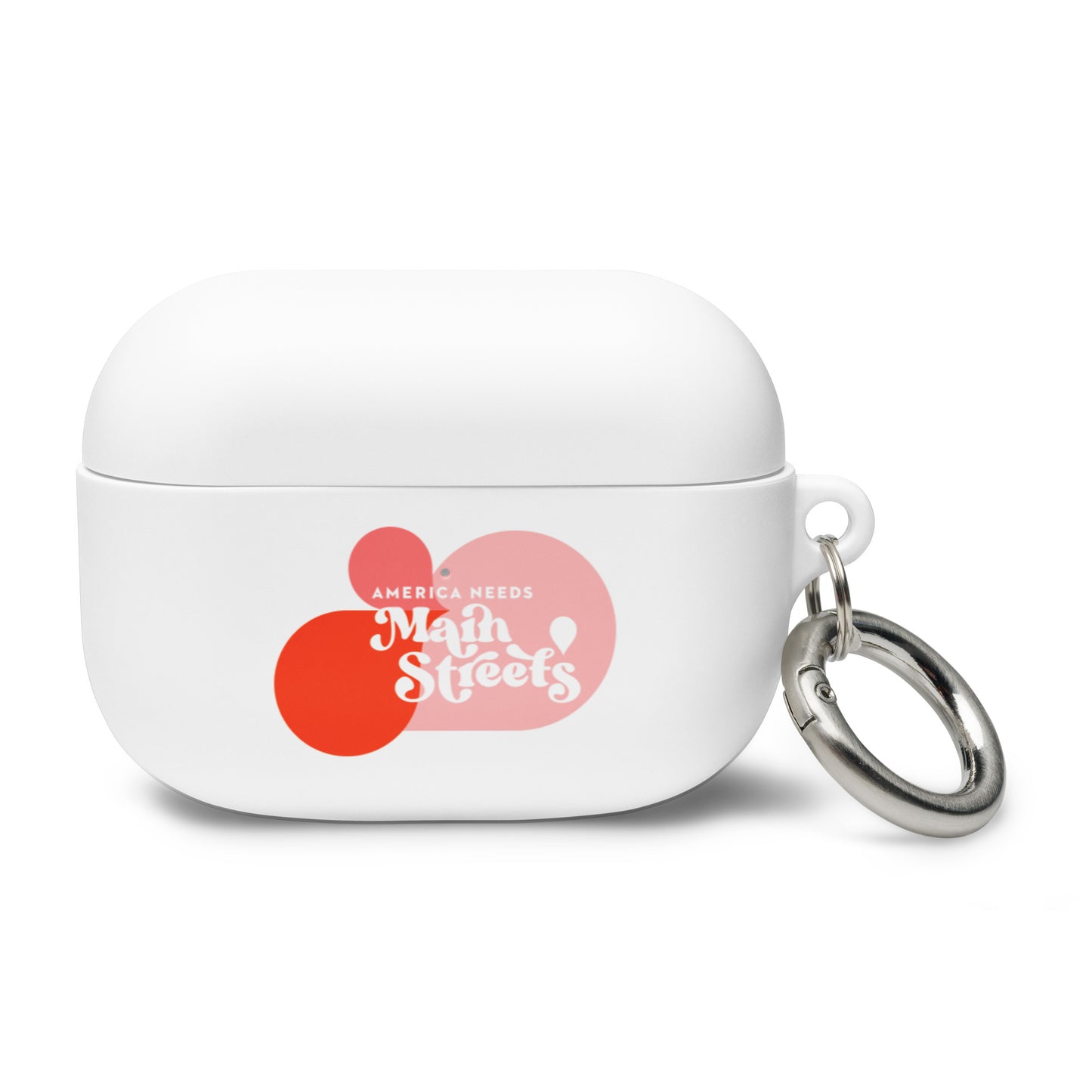 "America Needs Main Streets" (Pink) Rubber Case for AirPods®