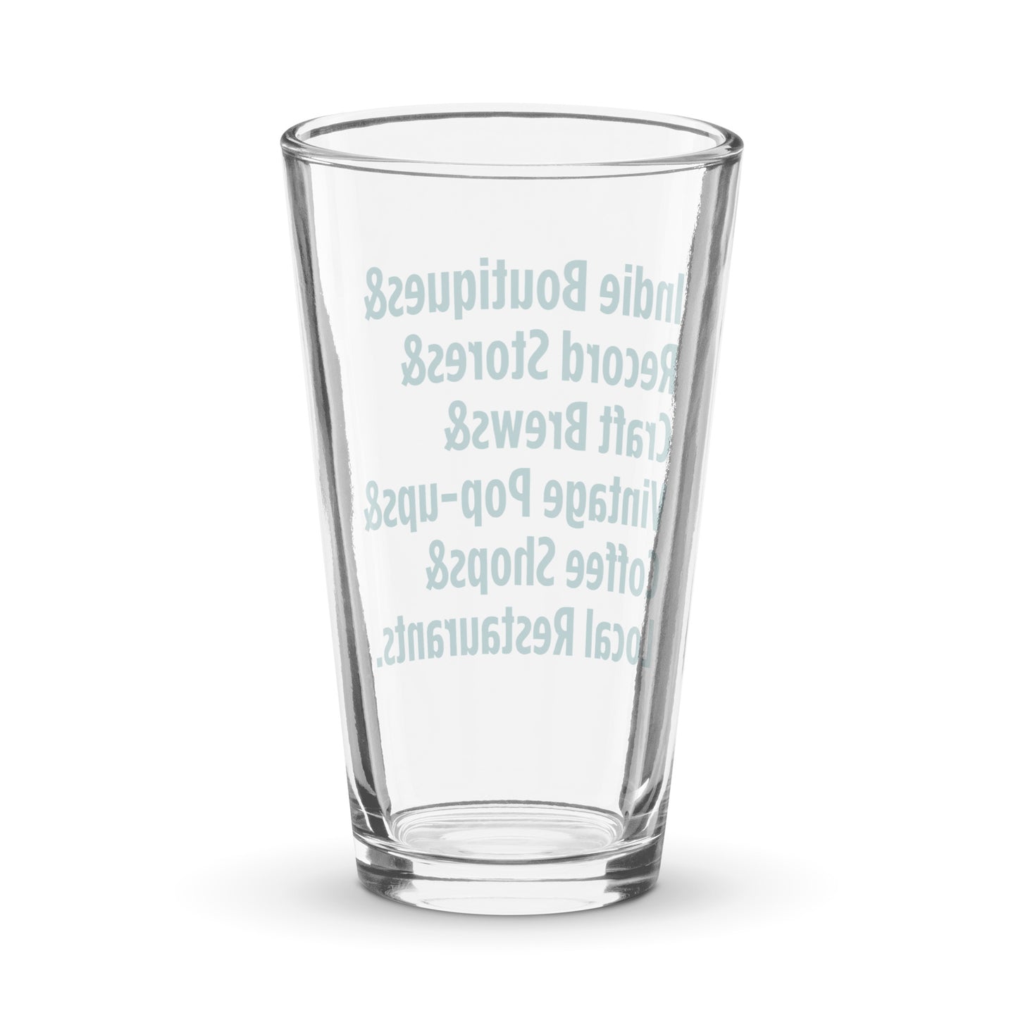 "Only on Main Street" (Local Businesses) Shaker Pint Glass