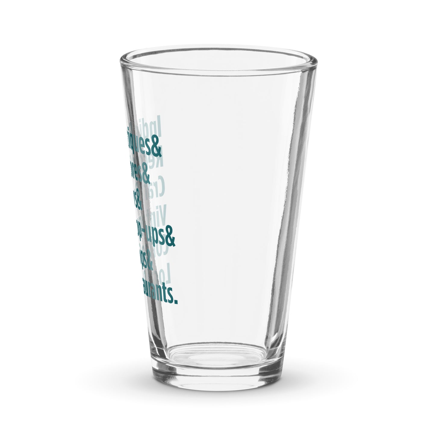 "Only on Main Street" (Local Businesses) Shaker Pint Glass