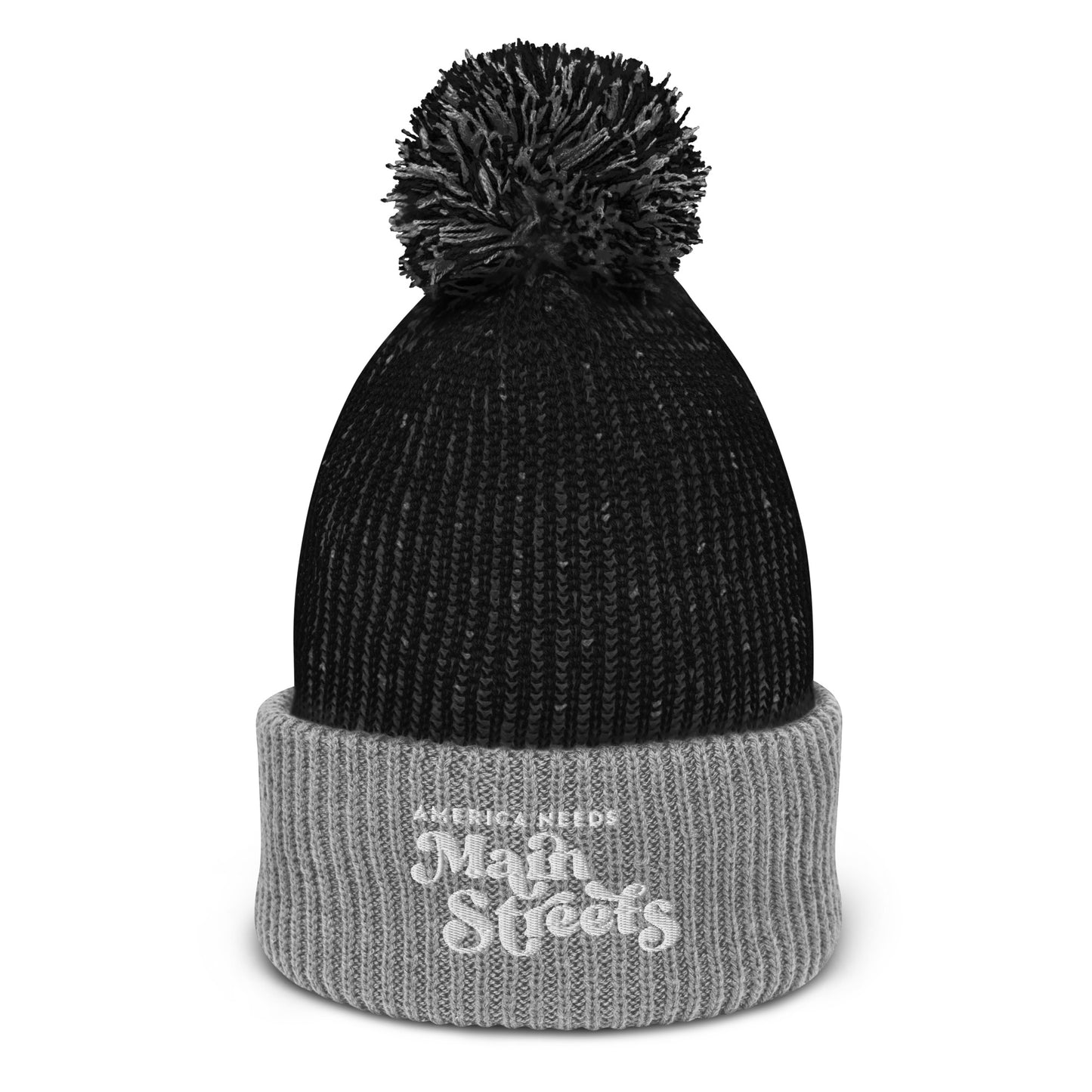 "America Needs Main Streets" Pom-Pom Beanie