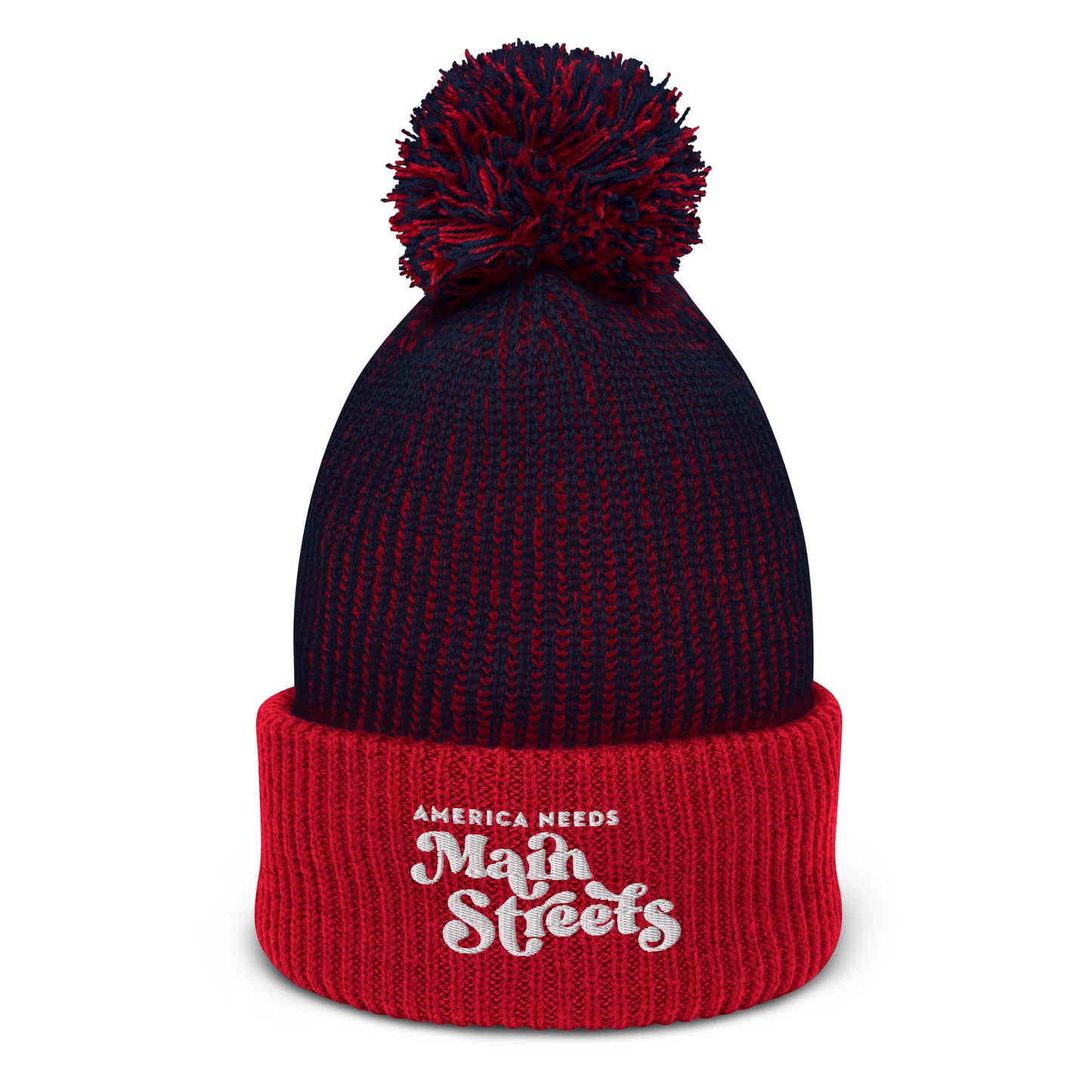 "America Needs Main Streets" Pom-Pom Beanie