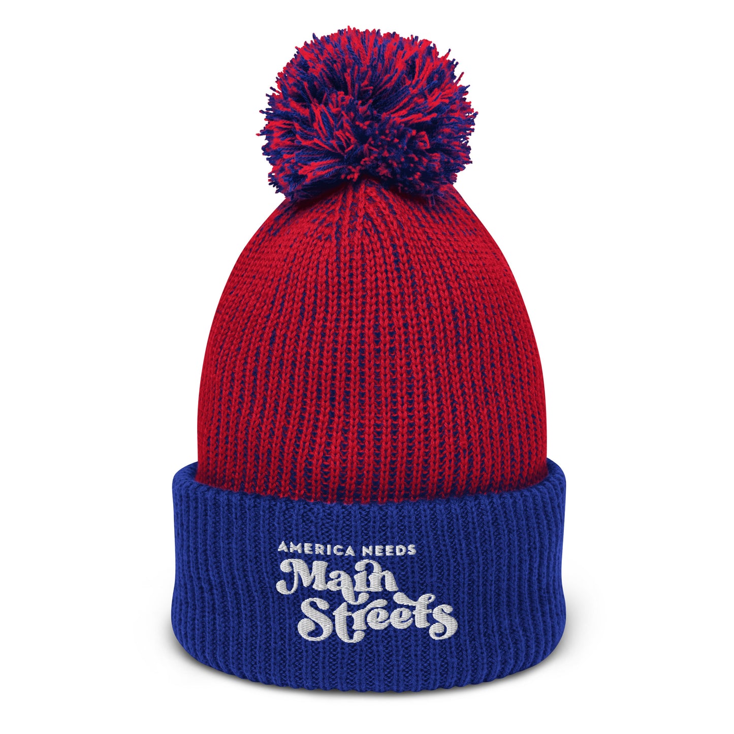 "America Needs Main Streets" Pom-Pom Beanie