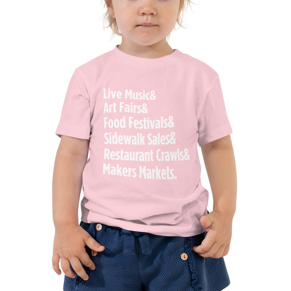 "Only on Main Street" (Events) Toddler Short Sleeve Tee