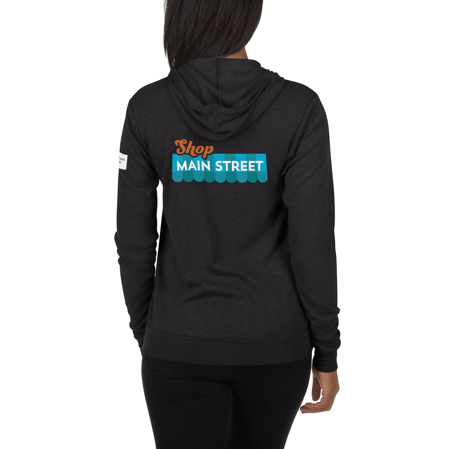 Customizable "Shop Main Street" Unisex Zip Hoodie