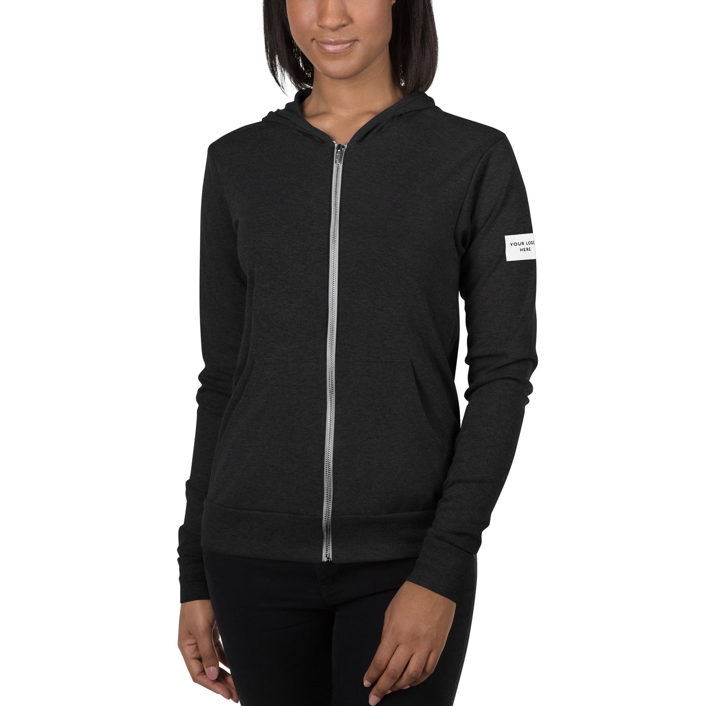 Customizable "Meet Me Downtown" Blue Unisex Zip Hoodie