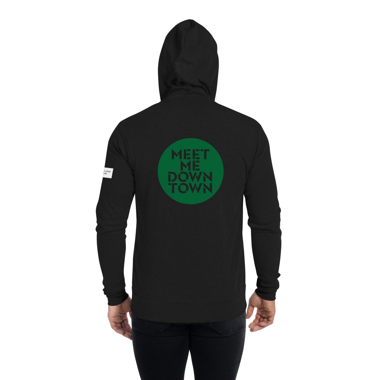 Customizable "Meet Me Downtown" Unisex Zip Hoodie