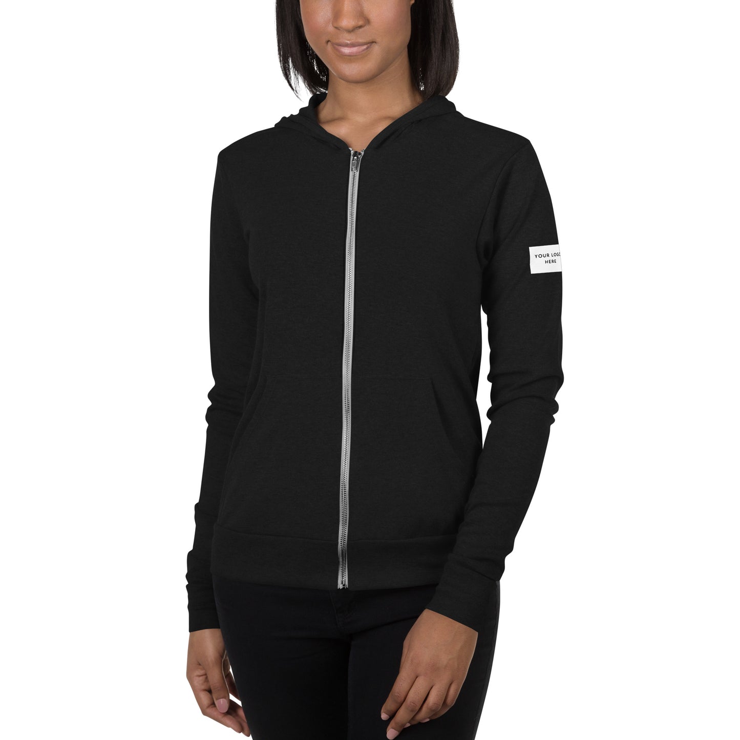 Customizable "Meet Me Downtown" Blue Unisex Zip Hoodie