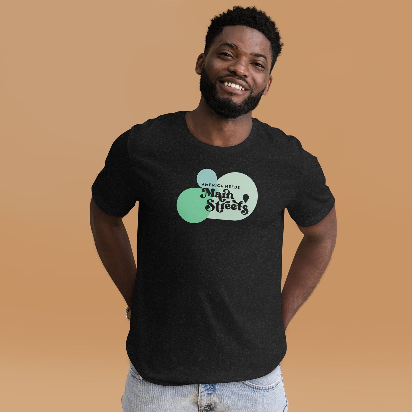 Customizable "American Needs Main Streets" Green Bubble Unisex T-shirt