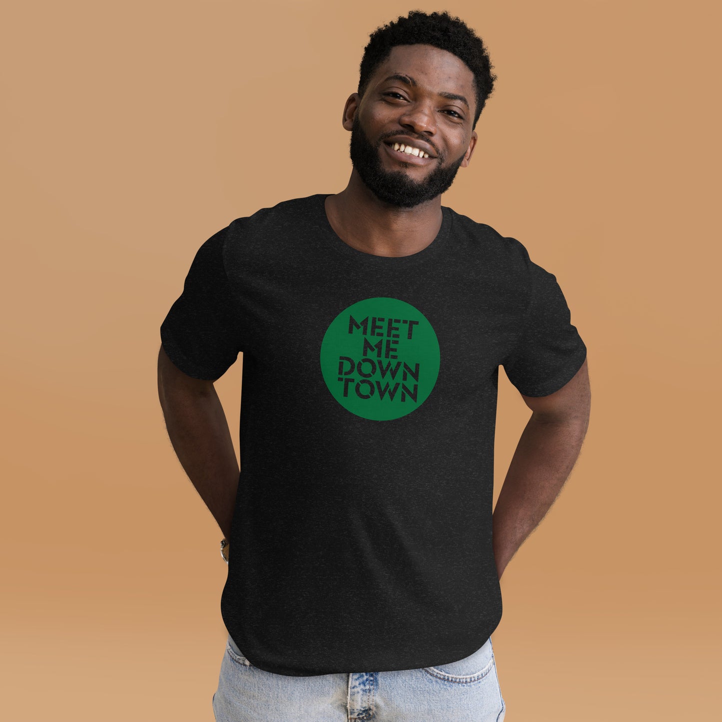 Customizable "Meet Me Downtown" Green Unisex T-shirt