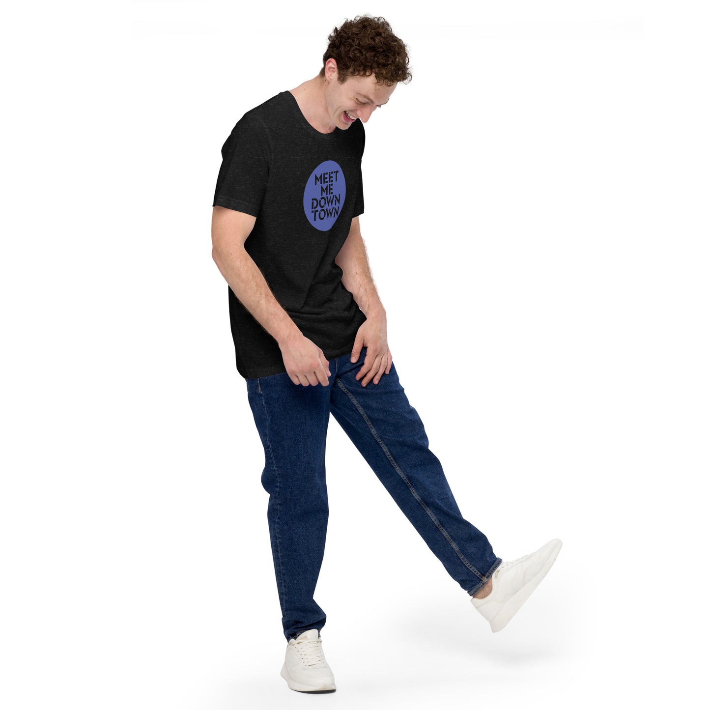 Customizable "Meet Me Downtown" Blue Unisex T-shirt