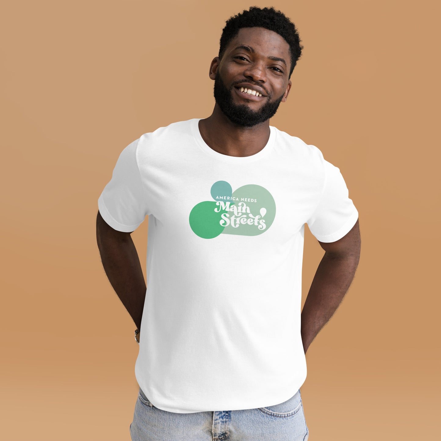 Customizable "American Needs Main Streets" Green Bubble Unisex T-shirt