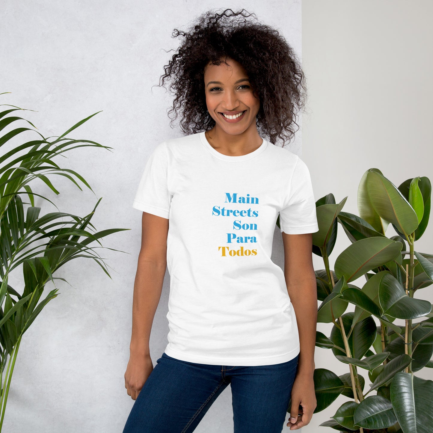 Los Main Streets Son Para Todos (Blue & Yellow) Unisex T-shirt
