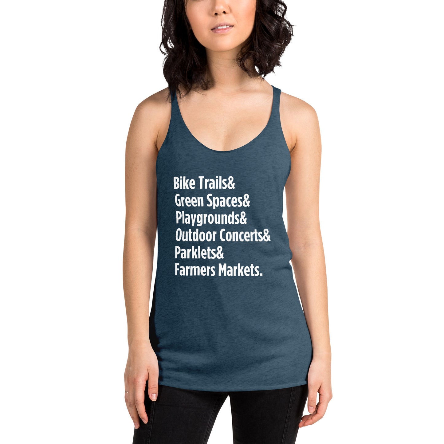 "Only on Main Street" (Greenspaces) Women's Racerback Tank