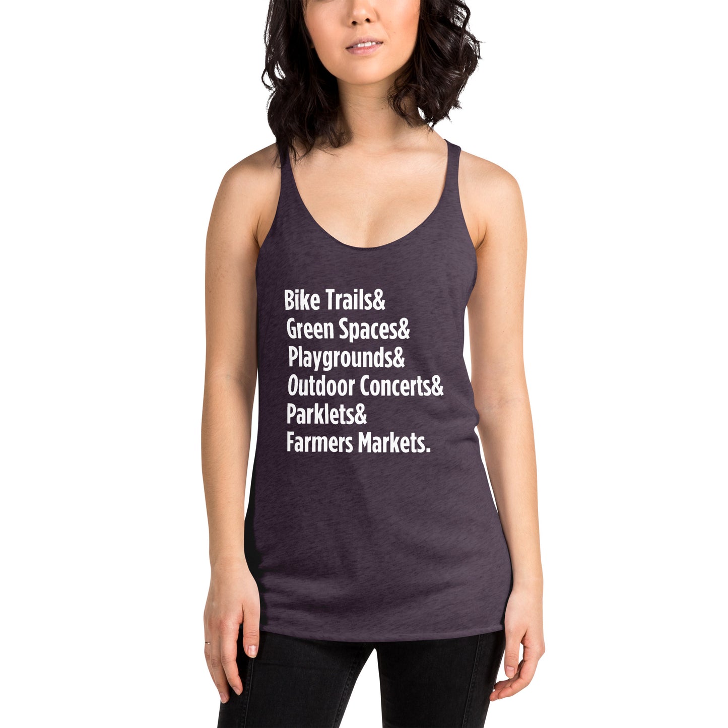 "Only on Main Street" (Greenspaces) Women's Racerback Tank