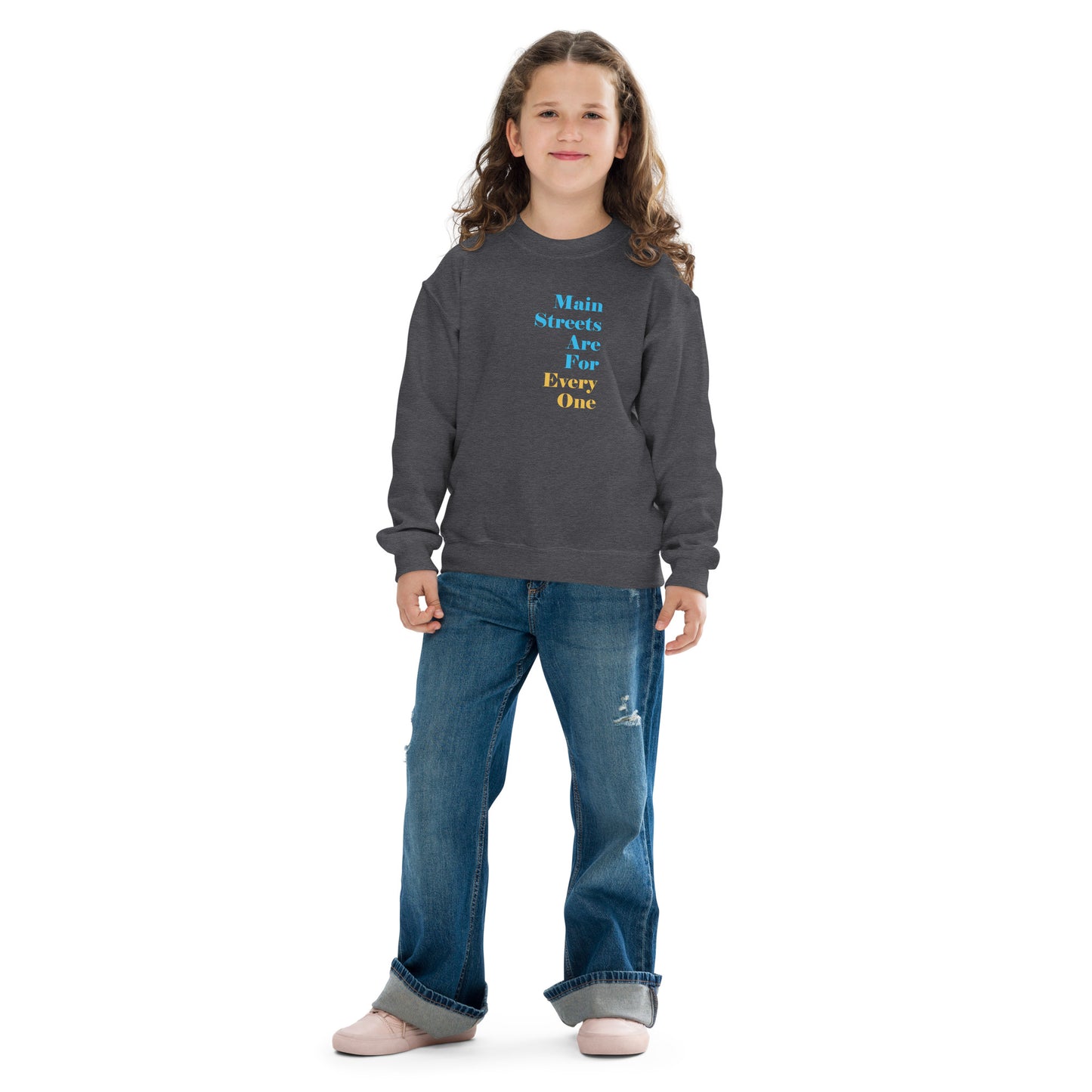 Main Streets Are For Everyone Youth Crewneck Sweatshirt