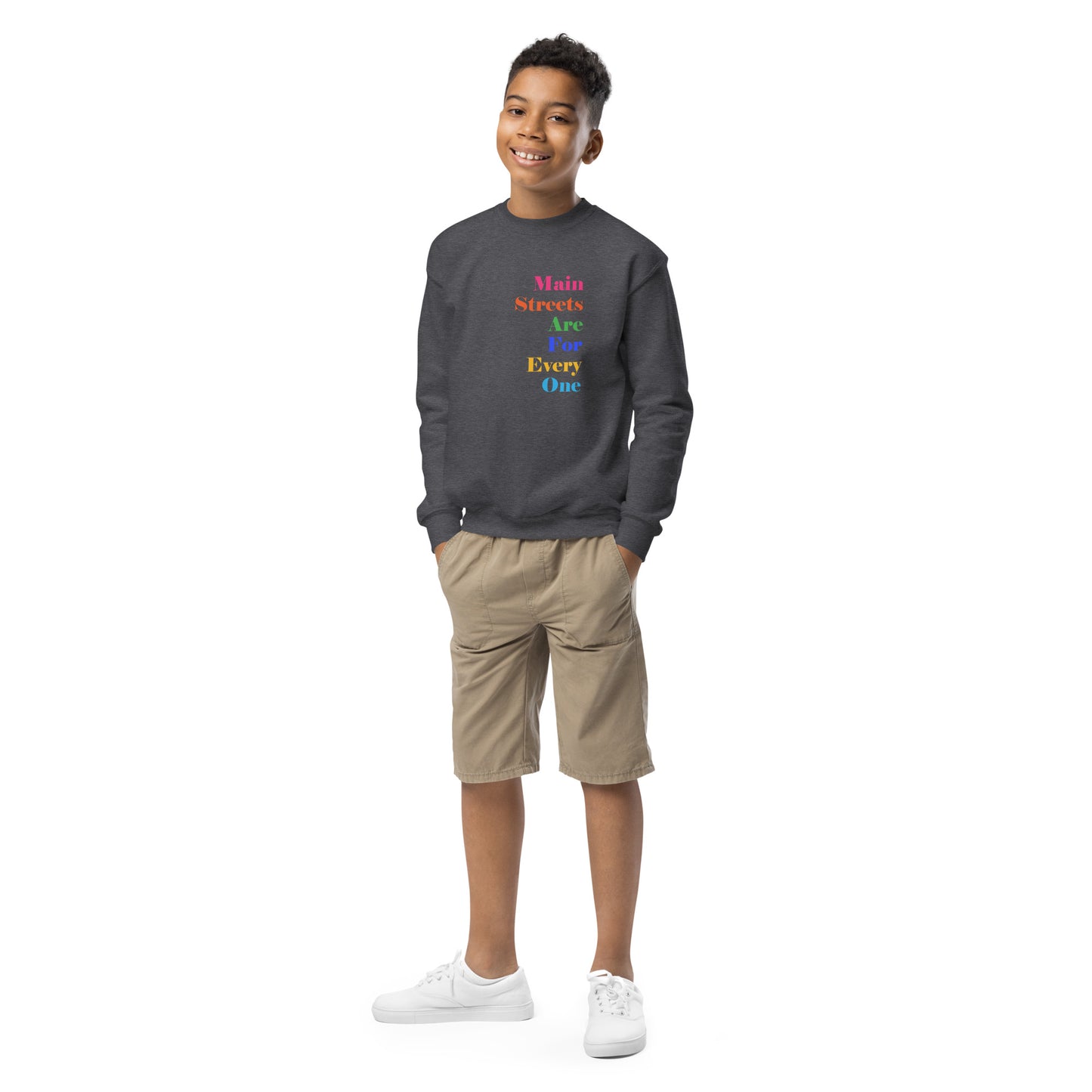 Main Streets Are For Everyone Youth Crewneck Sweatshirt