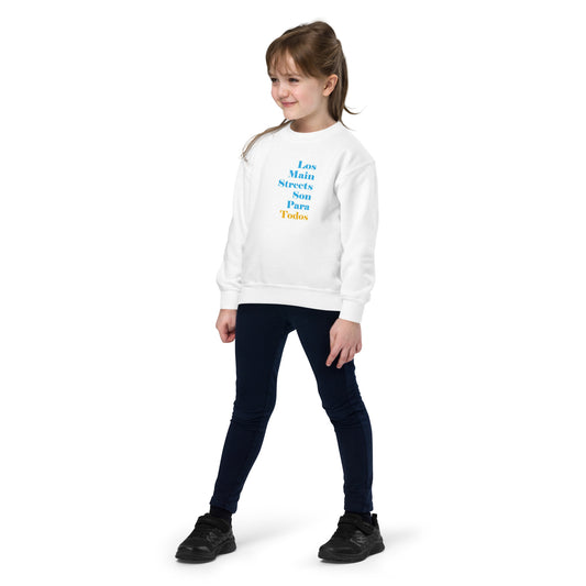 Los Main Streets Son Para Todos (Blue & Yellow) Youth Crewneck Sweatshirt