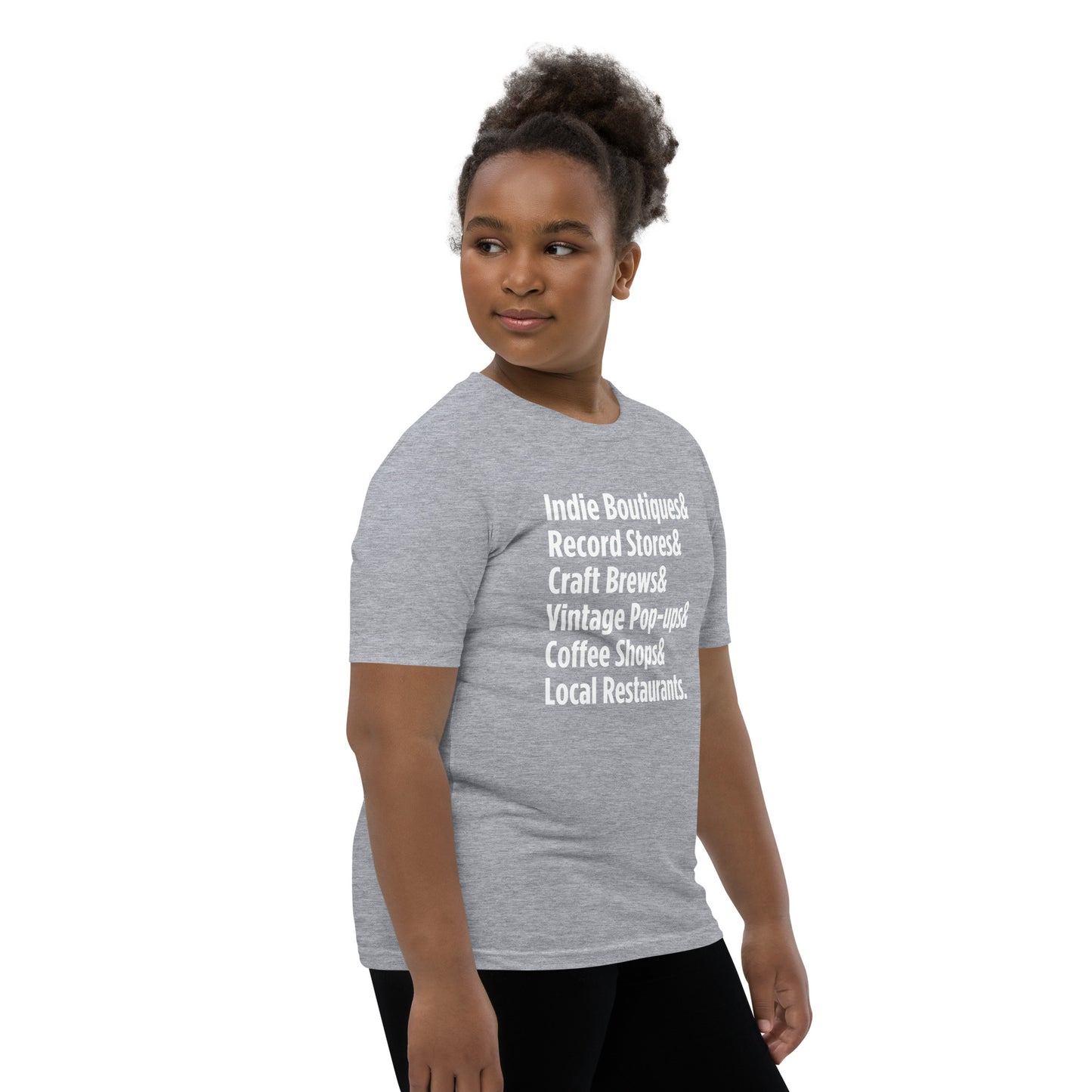 "Only on Main Streets" (Local Businesses) Youth Short Sleeve T-Shirt