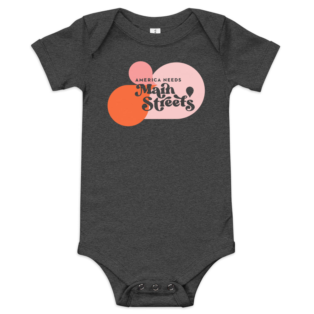 "America Needs Main Streets" Baby Short Sleeve One Piece