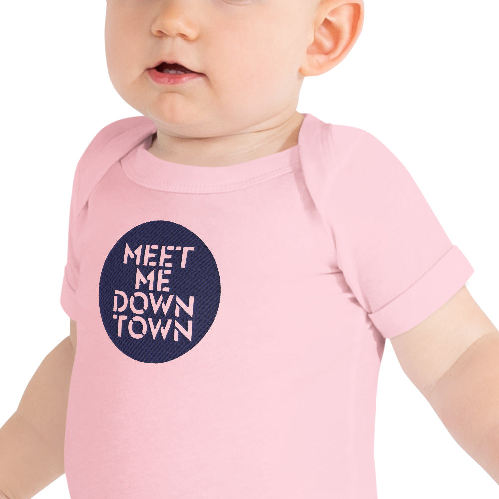 "Meet Me Downtown" Baby Short Sleeve Onesie