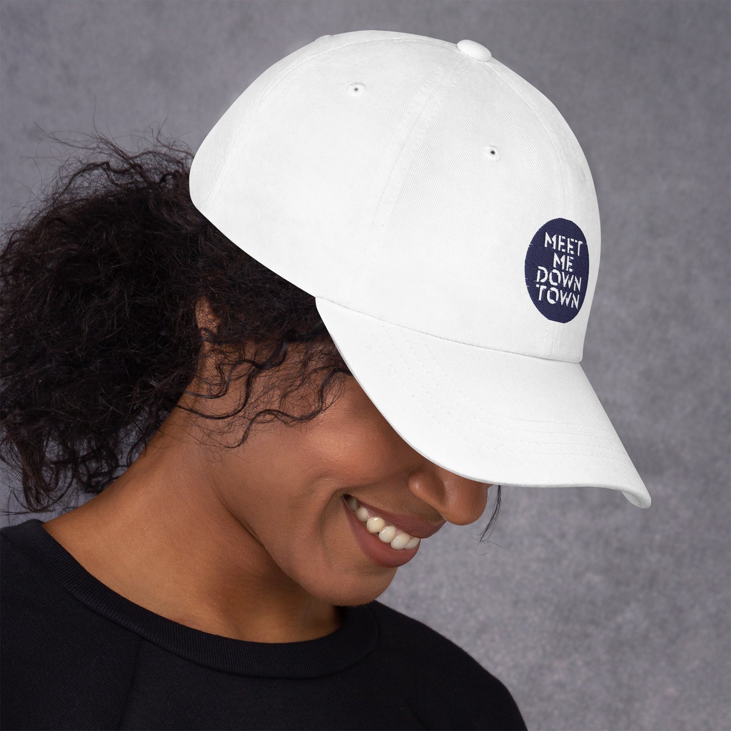 "Meet Me Downtown" White Baseball Cap