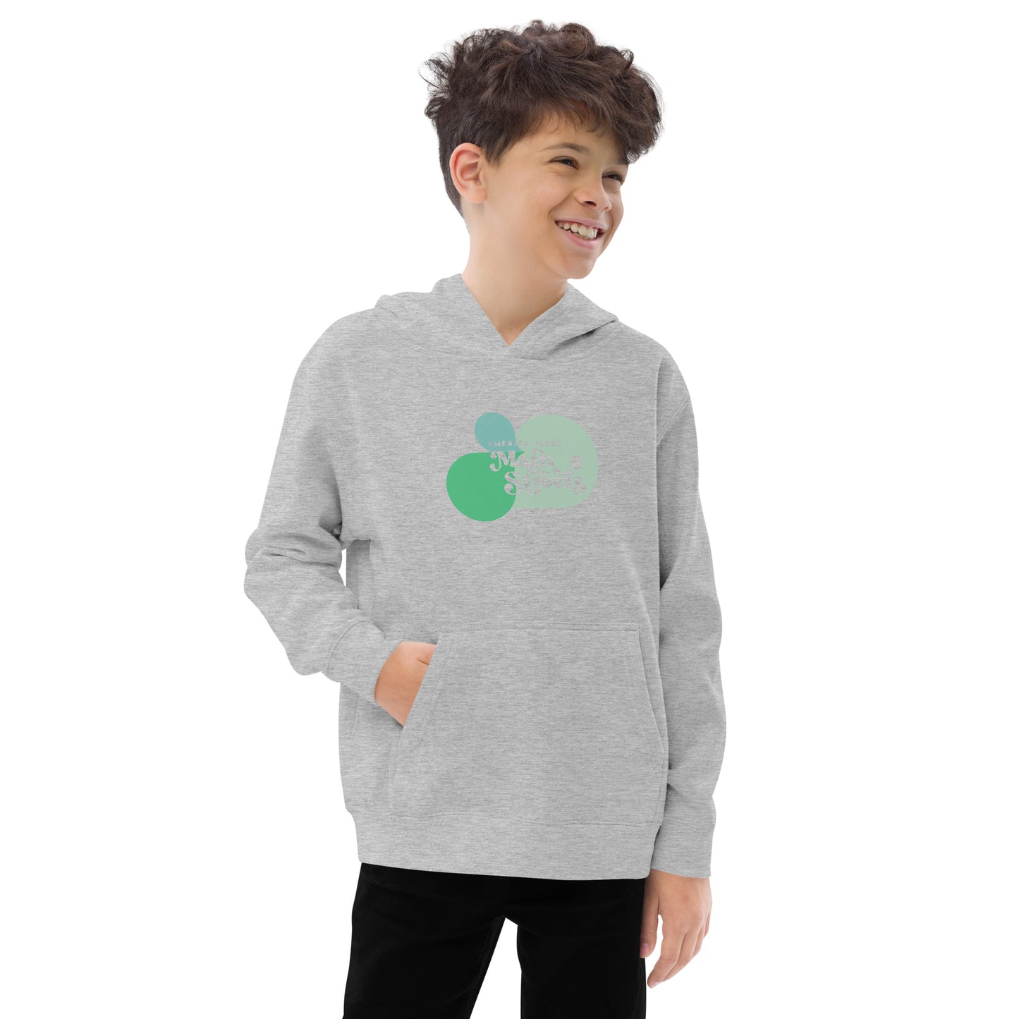 "America Needs Main Streets" Green Kids Fleece Hoodie