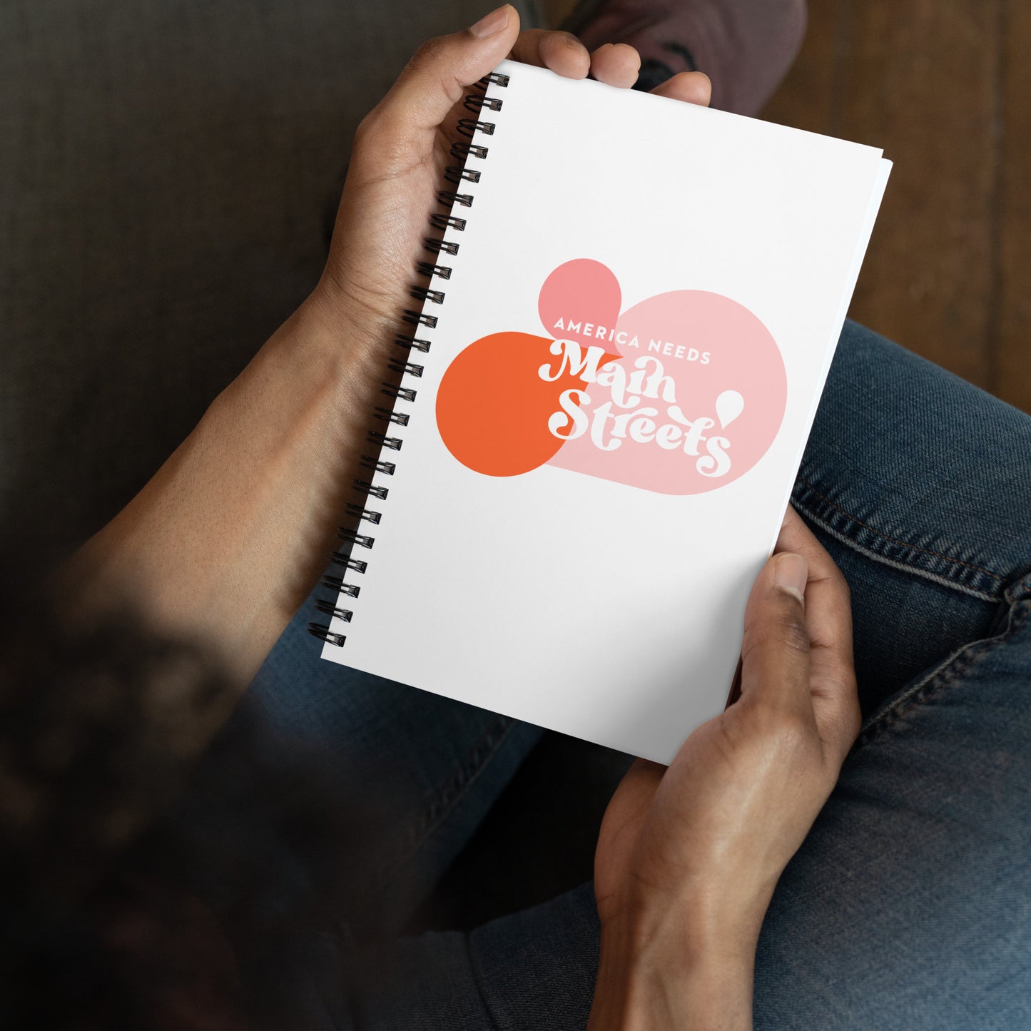 "America Needs Main Streets" Pink Spiral Notebook