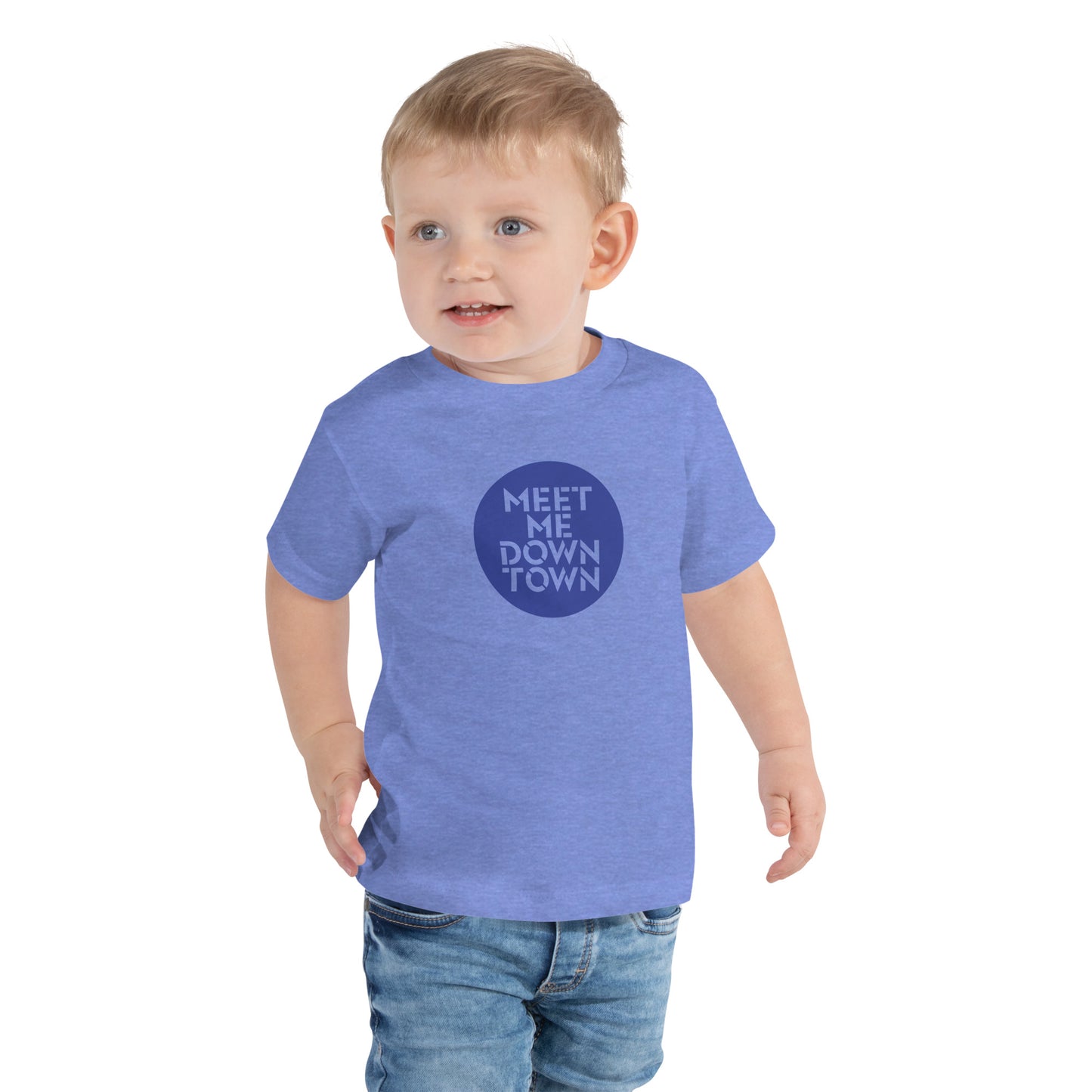 "Meet Me Downtown" Blue Kids/Toddler Short Sleeve Tee