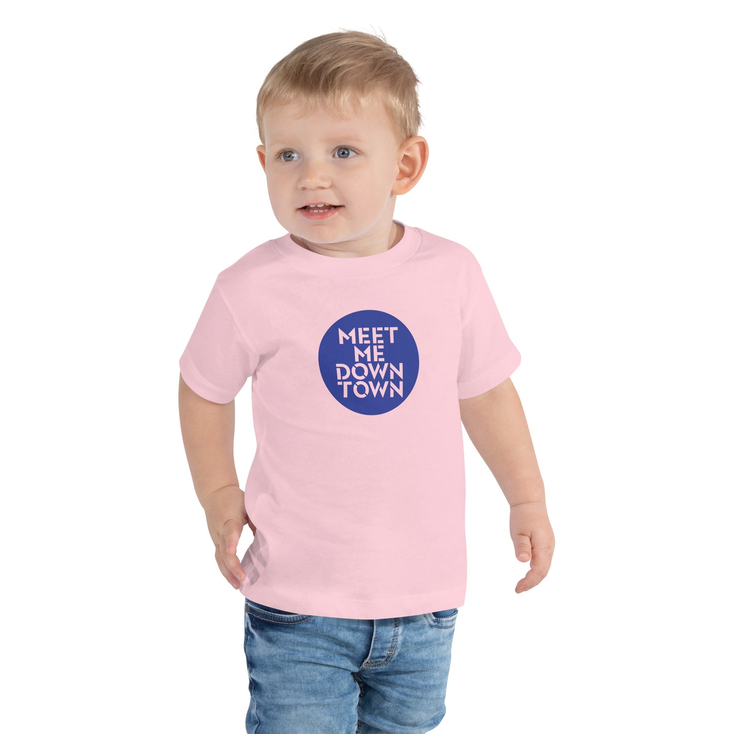 "Meet Me Downtown" Blue Kids/Toddler Short Sleeve Tee