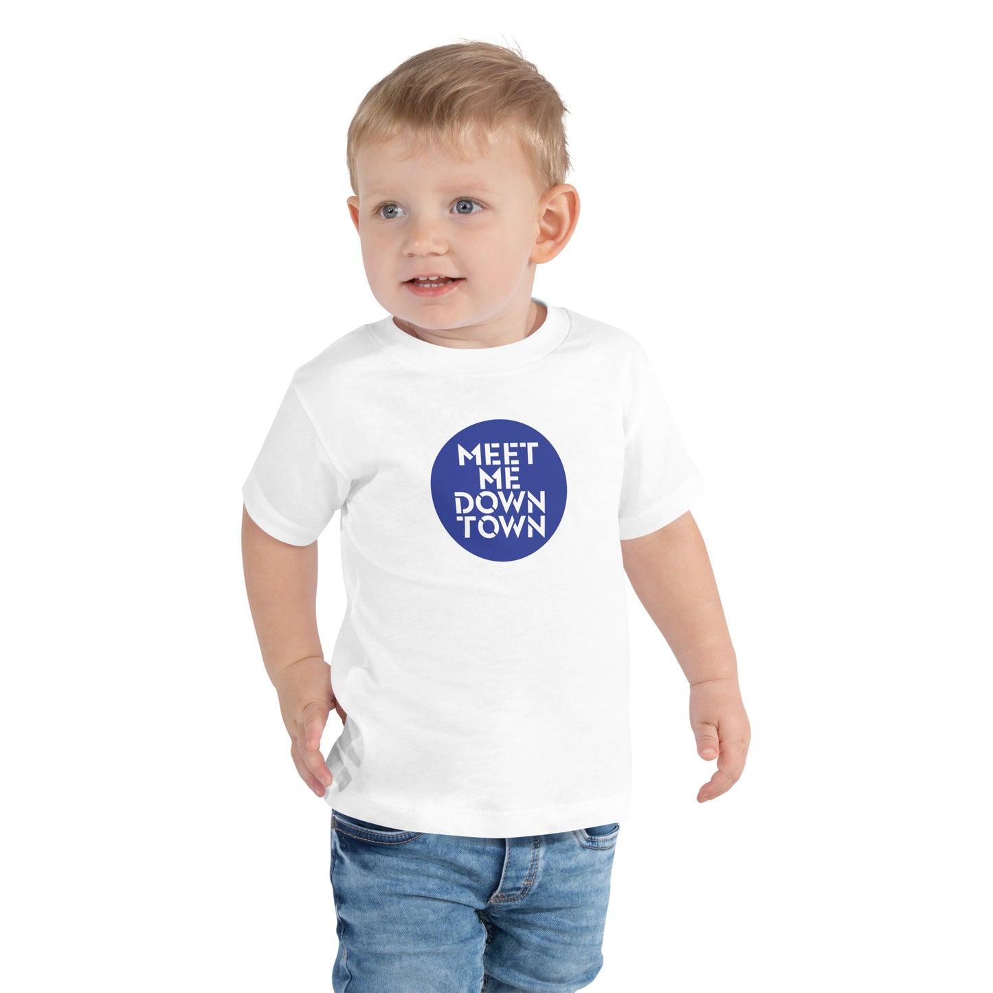 "Meet Me Downtown" Blue Kids/Toddler Short Sleeve Tee