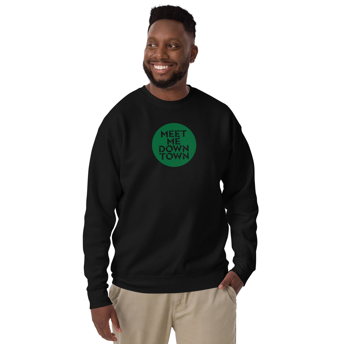 "Meet Me Downtown" Green Unisex Premium Sweatshirt