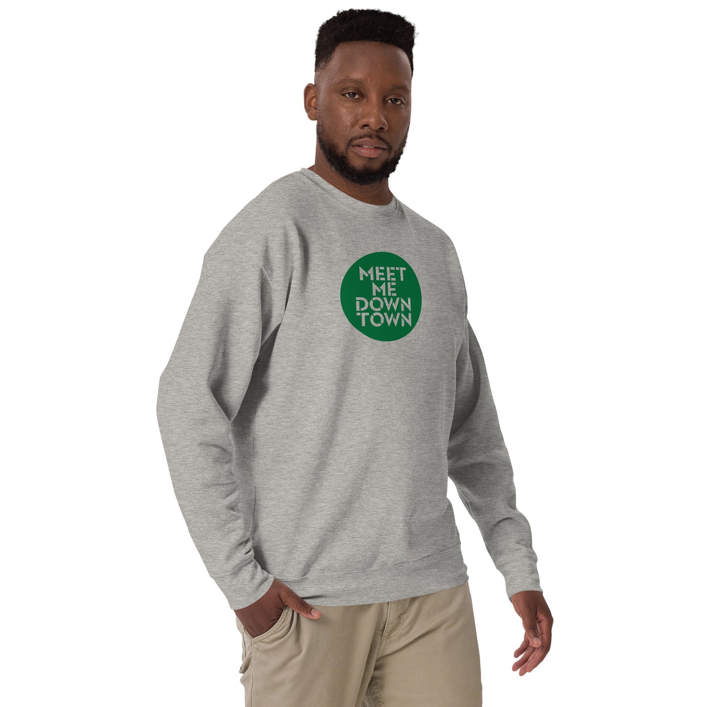 "Meet Me Downtown" Green Unisex Premium Sweatshirt